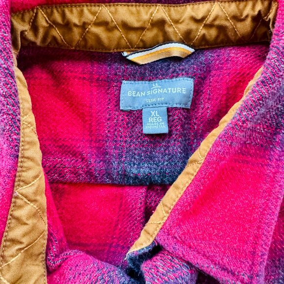 LL Bean 2025 Mens Signature Northwoods Twill Flannel Shirt XL Red Camp - Picture 3 of 5